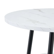 TAVOLO BAR 60 cm Marmo bianco e metallo nero con doppio piano