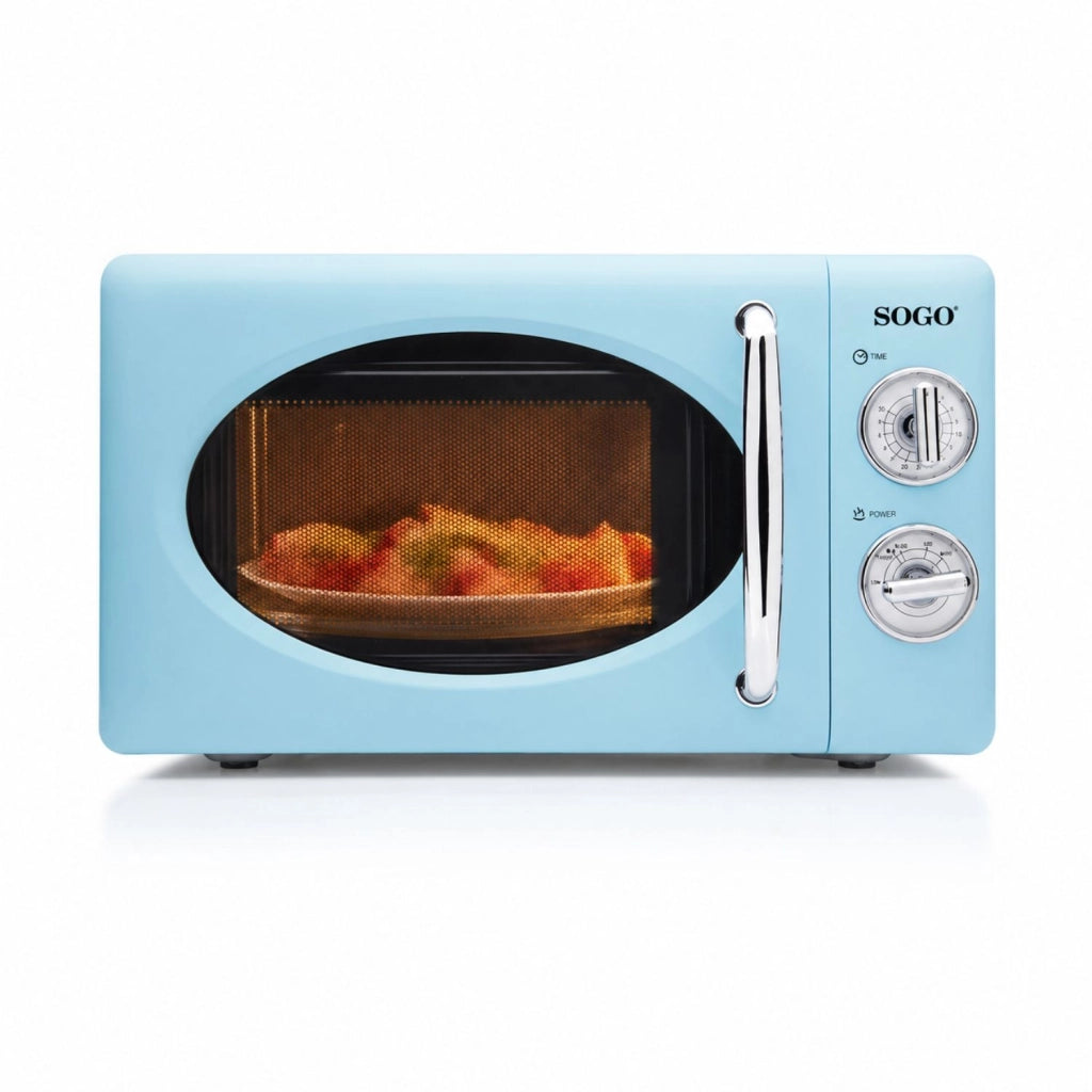 Forno microonde 20L 700W stile retrò, 5 livelli di potenza con scongelamento e timer 30 minuti - Sogo