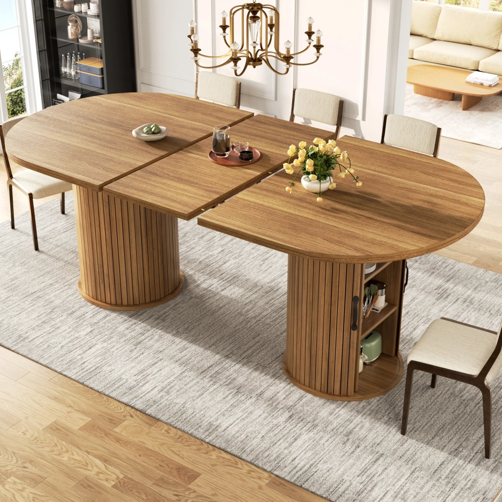 Tavolo allungabile con vano nascosto e struttura interna in metallo MDF marrone scuro 150–190 × 80 × 75 cm