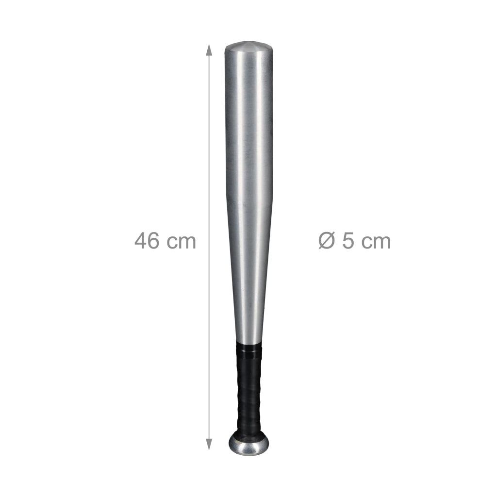 Mazzetta da baseball leggera per tempo libero all'aperto 46 x 5 cm rivestimento antiscivolo in alluminio nero 13_0017135