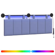 Testiera | Testata sospesa Con luce LED Blu jeans Tessuto