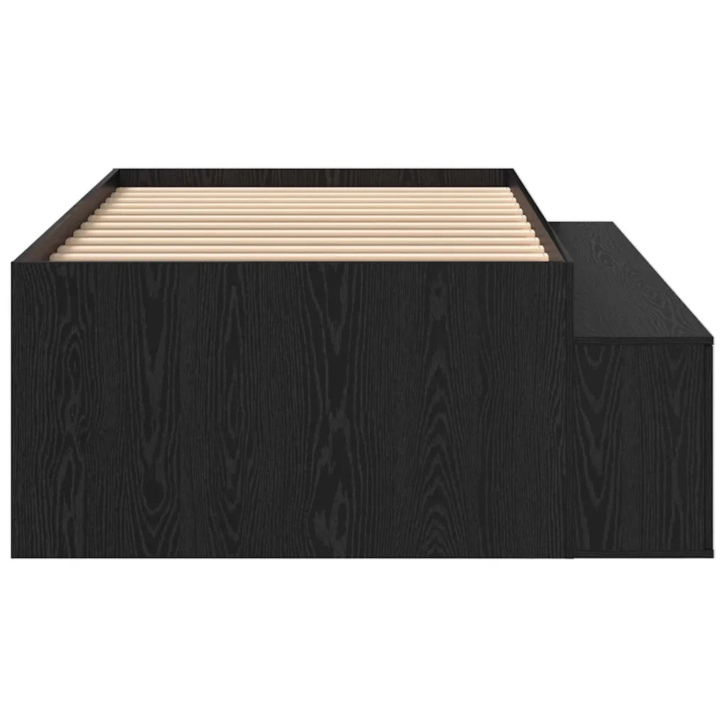 Struttura del letto Rovere Nero 90 x 200 cm Legno multistrato 3335190