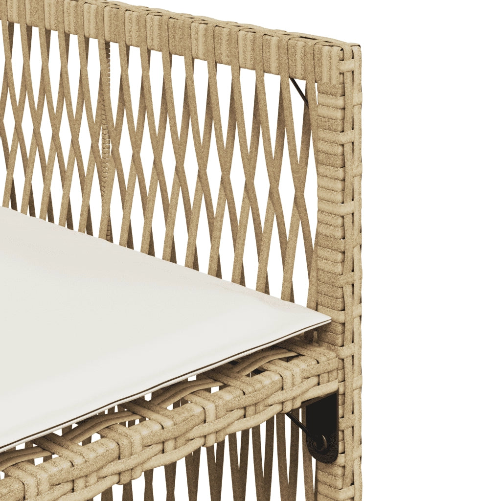 Set da Pranzo da Giardino 11 pz con Cuscini Beige in Polyrattan 3211654