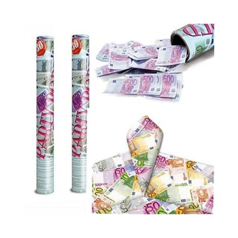 Trade Shop - Set 2 Tubi Sparacoriandoli Soldi Banconote Tubo 30 Cm Festa Laurea Matrimonio -