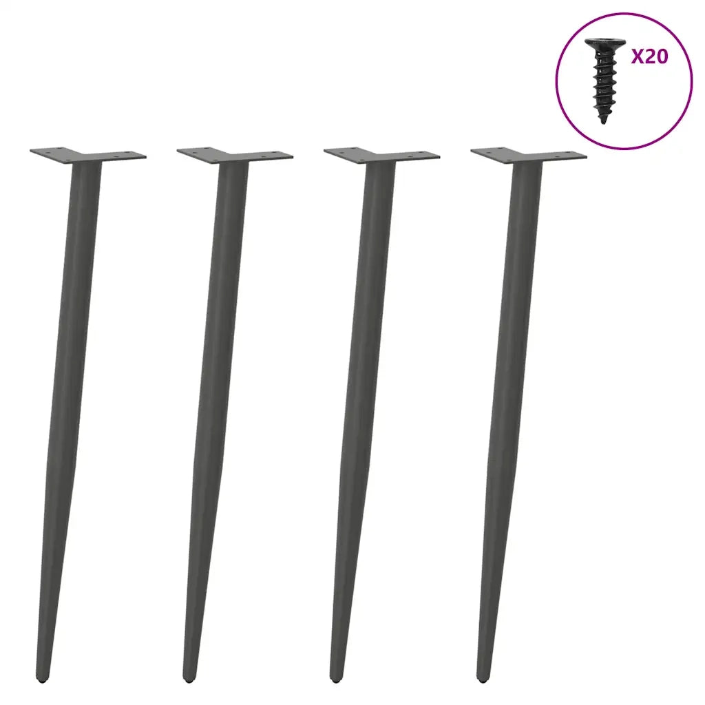 Pieds de table console forme conique 4 pcs anthracite 72-73 cm