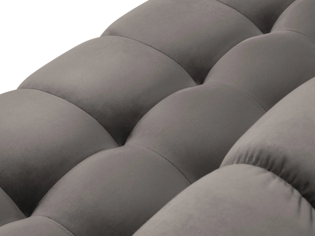 Cosmopolitan Design - Divano angolare reversibile "Bali" 6 posti in velluto grigio chiaro 