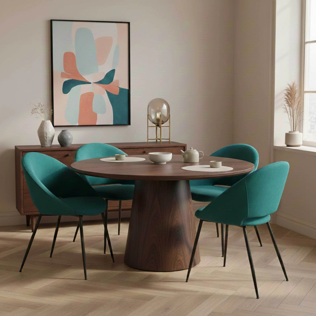 Oviala - Set di 2 sedie in acciaio e velluto blu