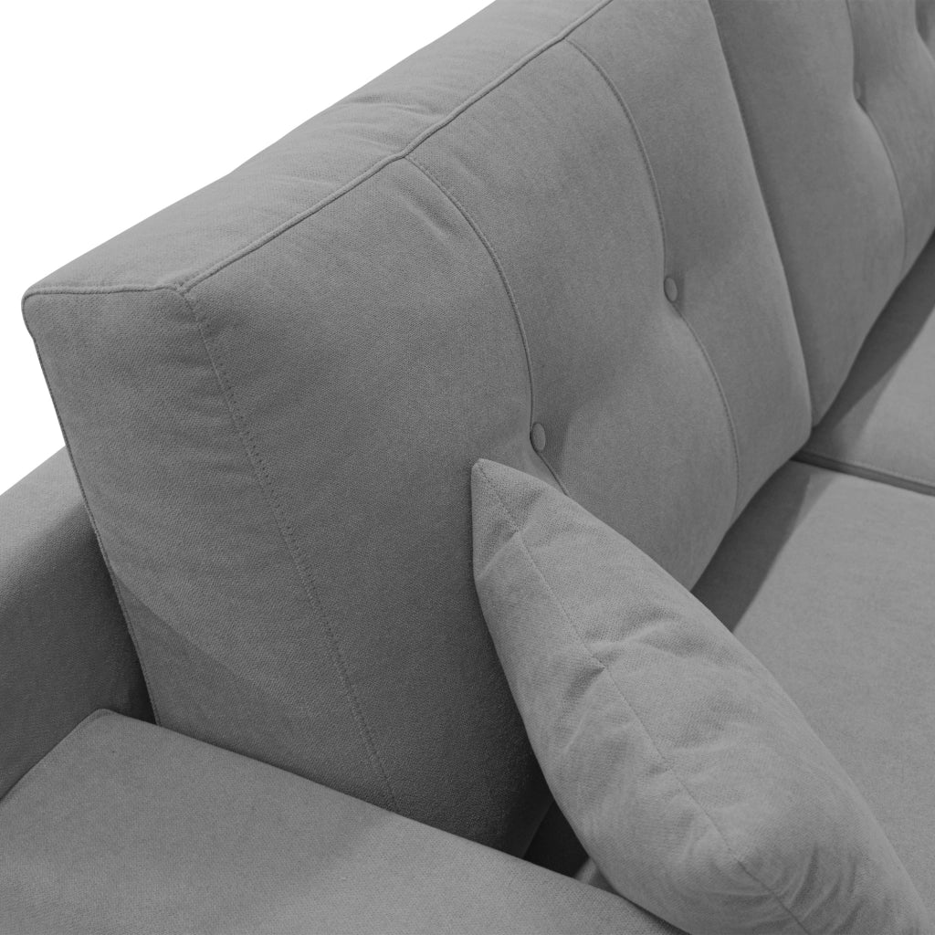Danish Divano moderno in tessuto morbido impermeabile T02 166 cm grigio
