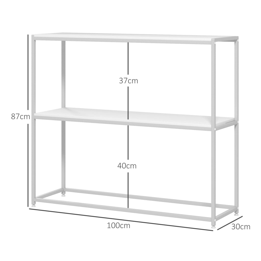 Consolle ingresso moderna ¨C Xylo ¨C acciaio bianco 2 ripiani 100x30x87