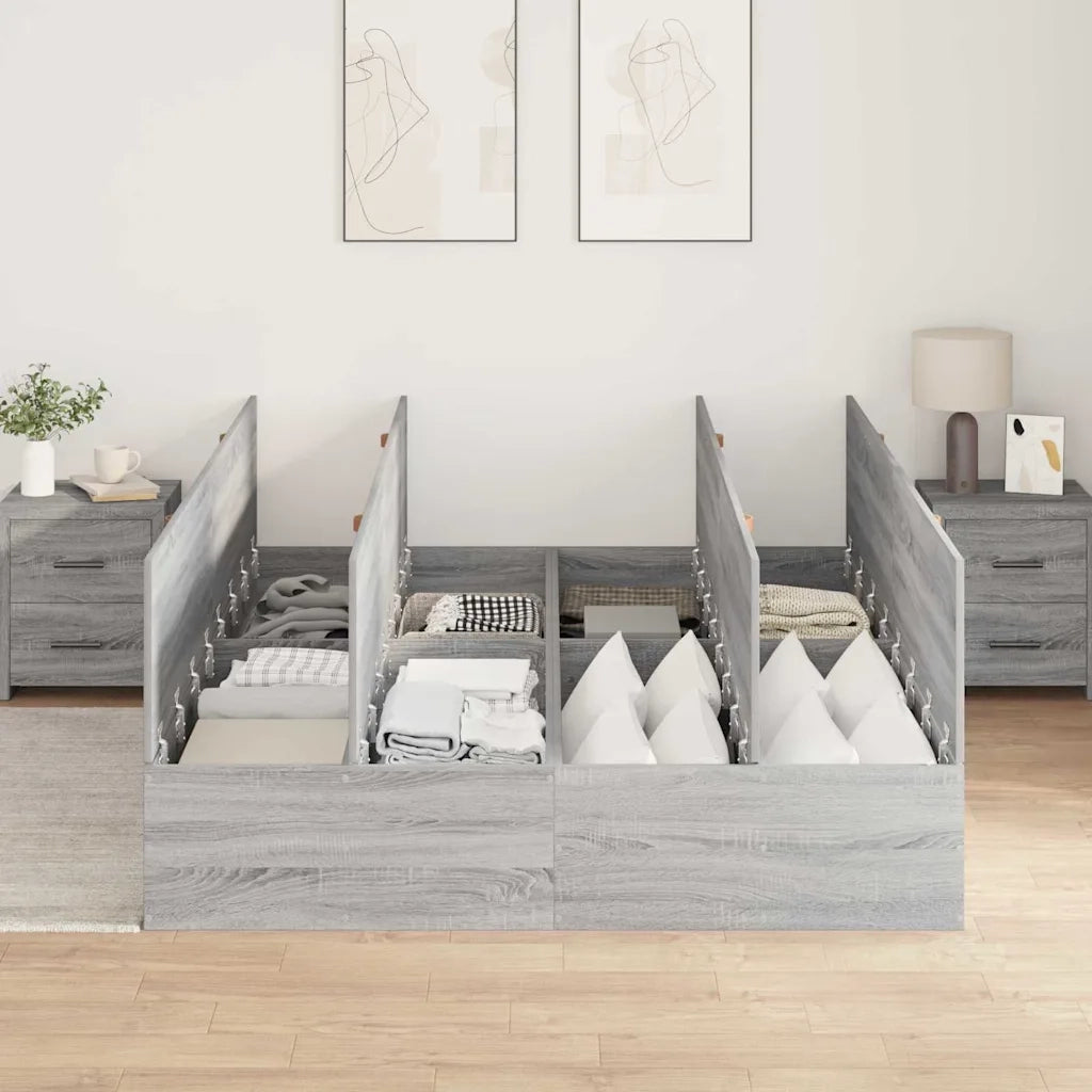 Struttura letto con contenitore Grigio Sonoma 140 x 200 cm 3335378
