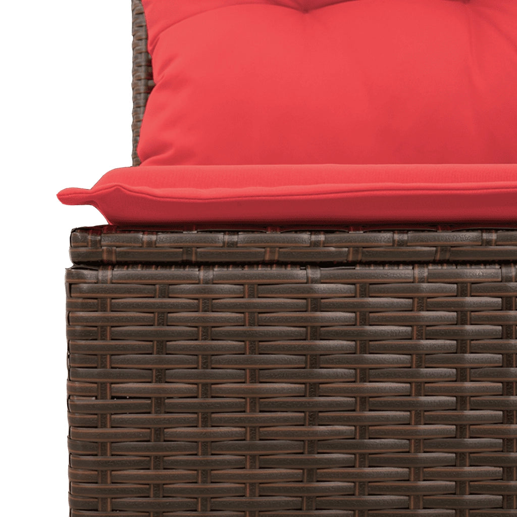 Set Divani da Giardino 9 pz con Cuscini Marrone in Polyrattan 3269304