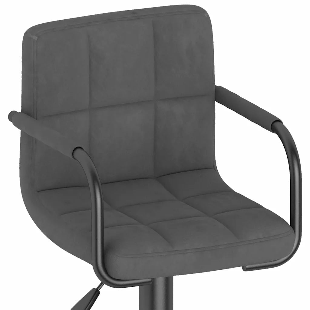 Sgabello da Bar Grigio Scuro in Velluto 334649
