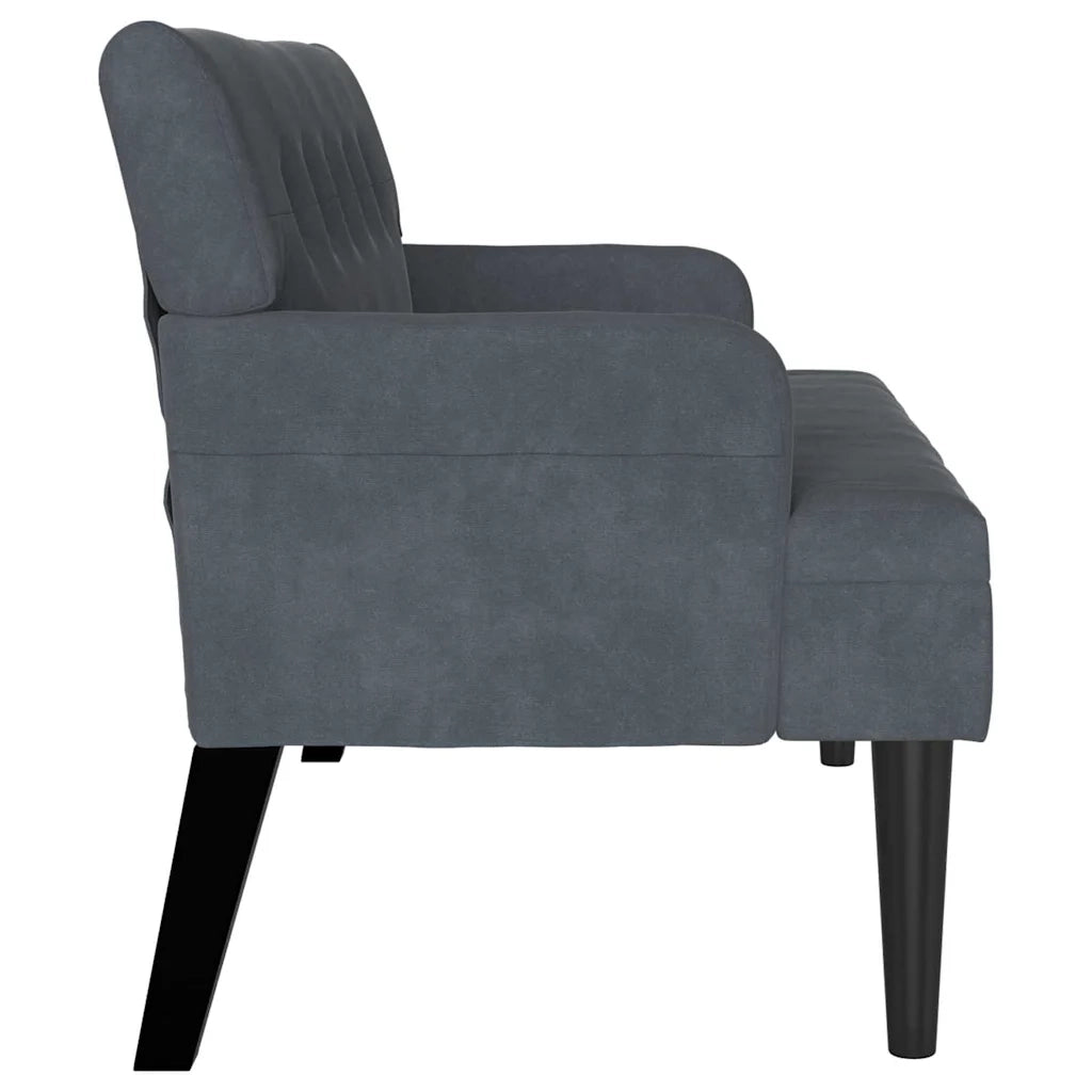Panca Chesterfield Grigio scuro 112 x 65,5 x 75 cm Velluto