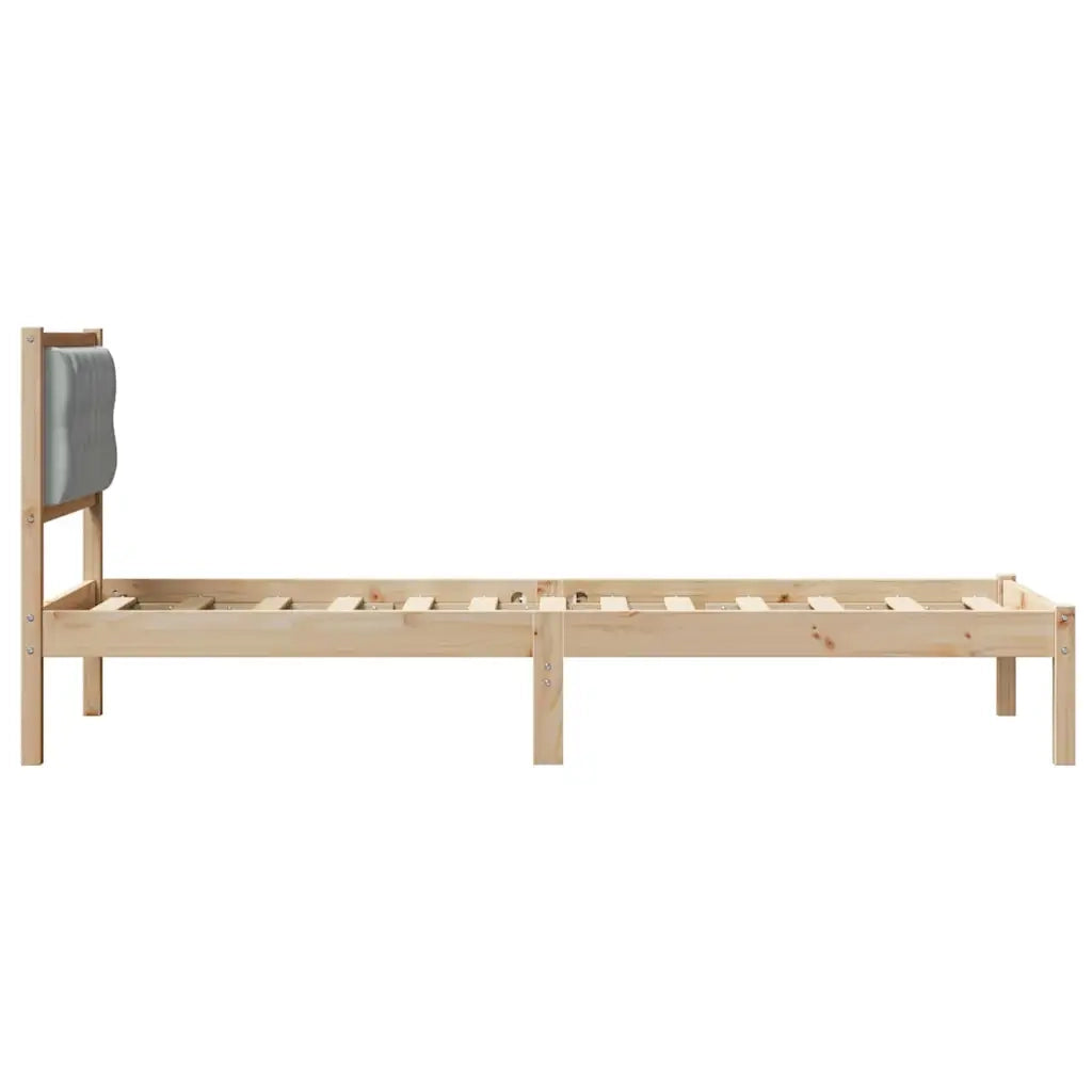 Letto singolo | Letto per adulti | Struttura del letto Grigio chiaro 75 x 190 cm Pino massello