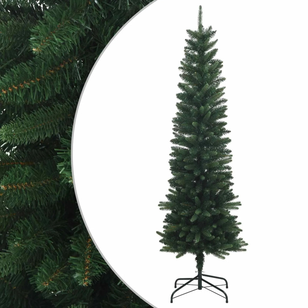 Artificial Slim Christmas Tree 180 cm PE e PVC Verde 42052639