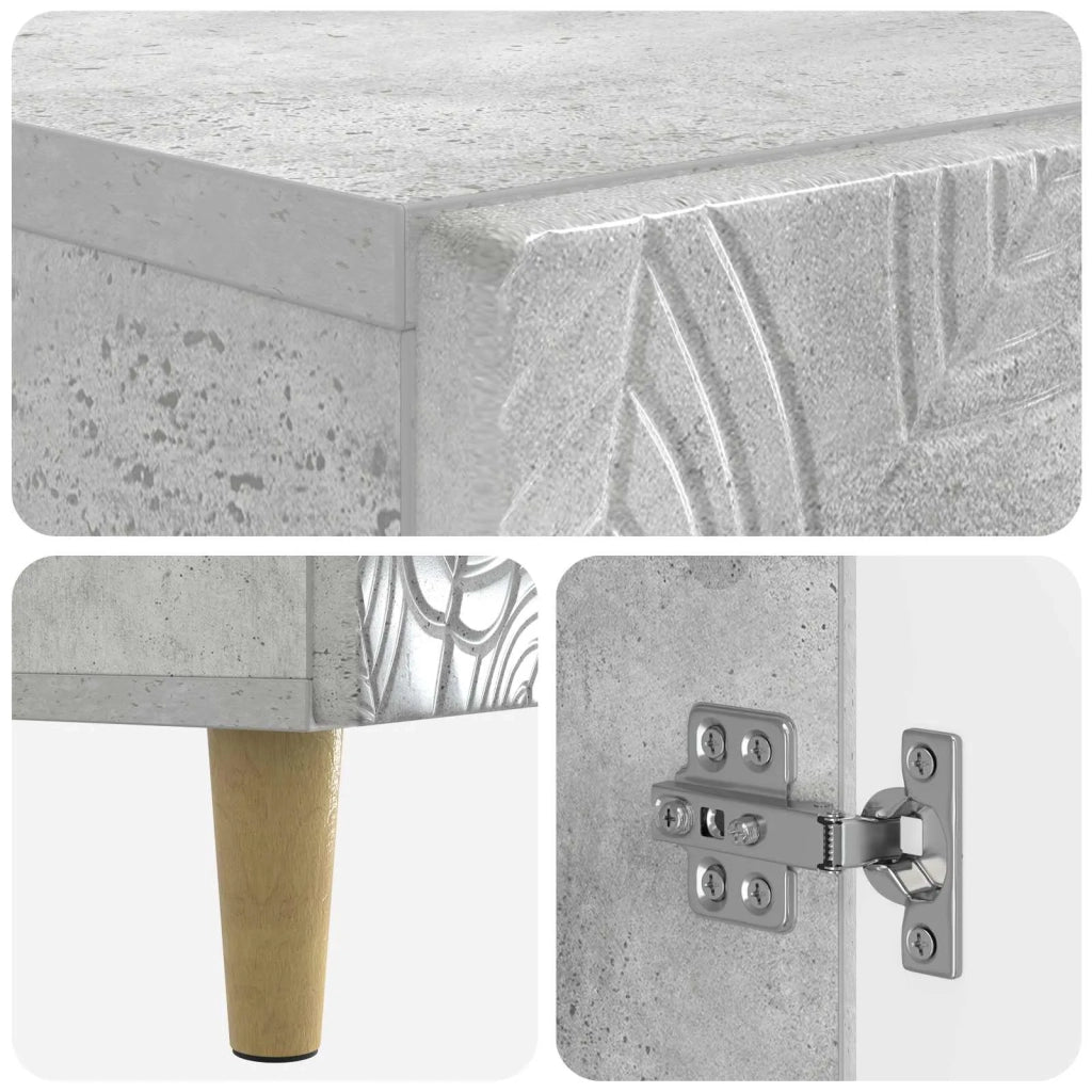 Mobiletto da Bagno DELFT Grigio Cemento 59,5 x 31 x 80 cm 897058