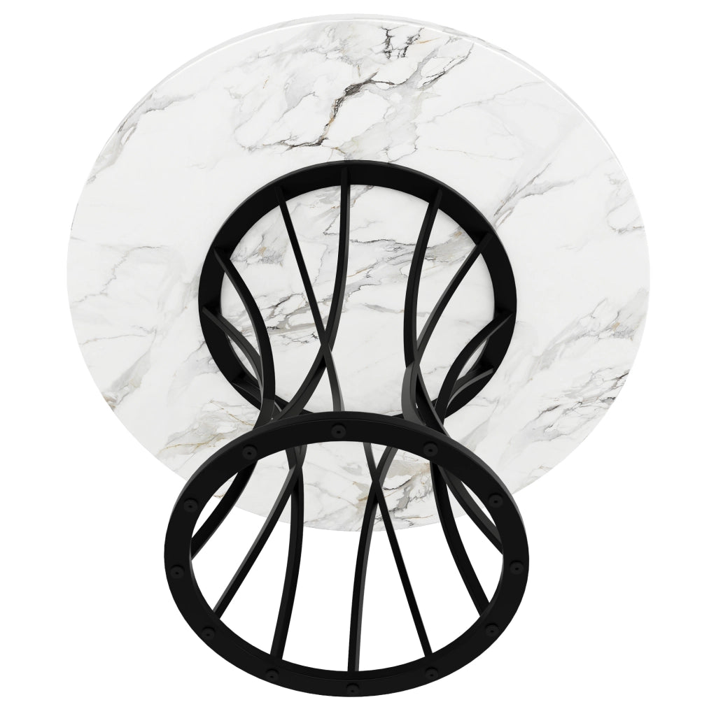 TAVOLO DA PRANZO ROTONDO 80x80x76 cm MDF Nero
