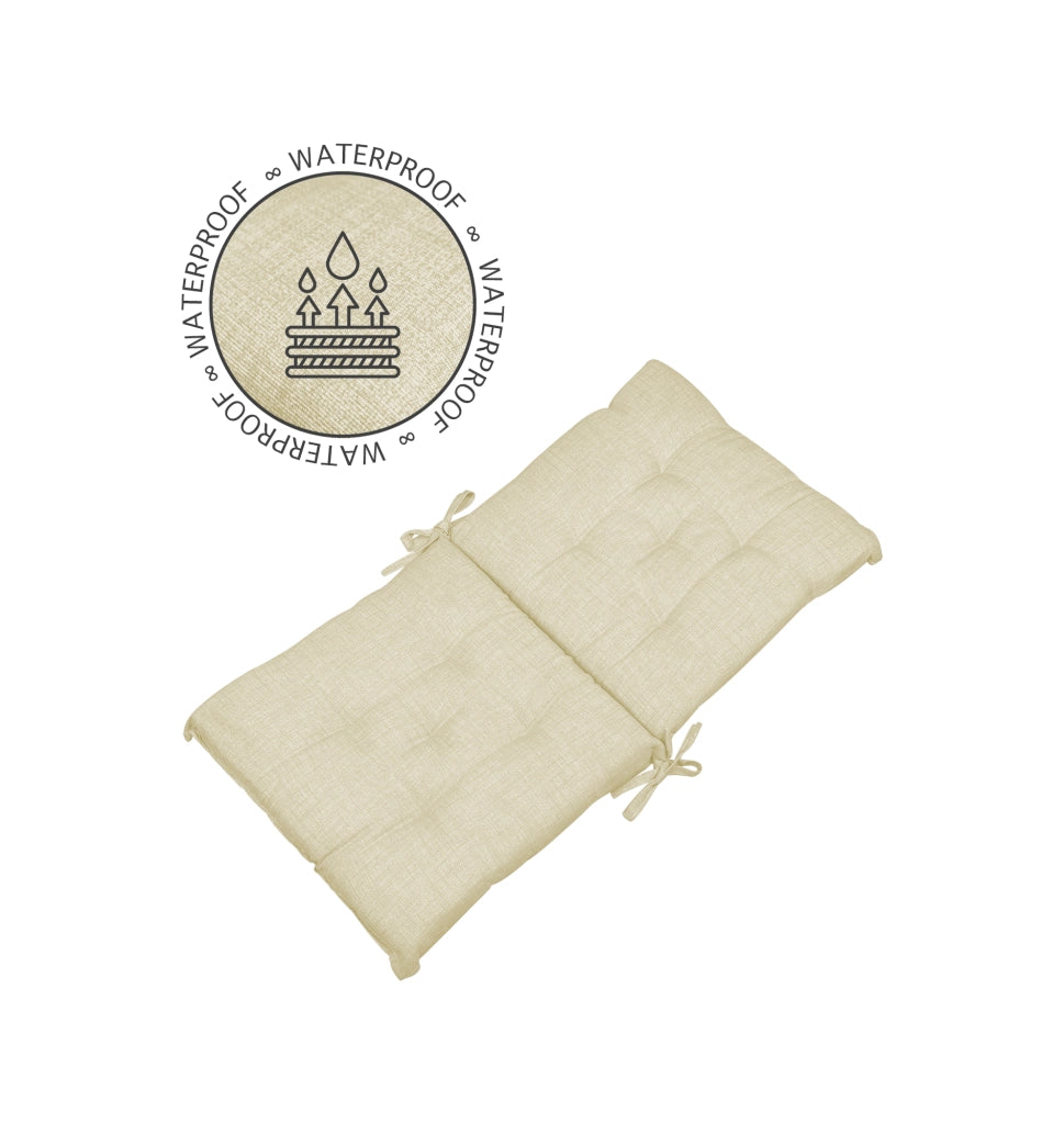 Set Cuscini Sedia Con Schienale Imbottiti Con Laccetti Banda Elastica 40 x 80 Cm Panna - 6 Pezzi