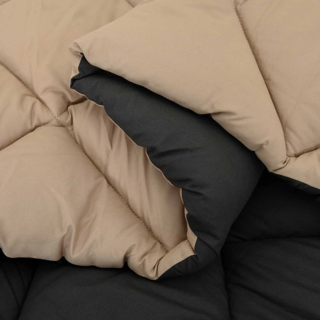 Piumone | Duvet Completo Annuale Nero e Talpa 200 x 200 cm Microfibra