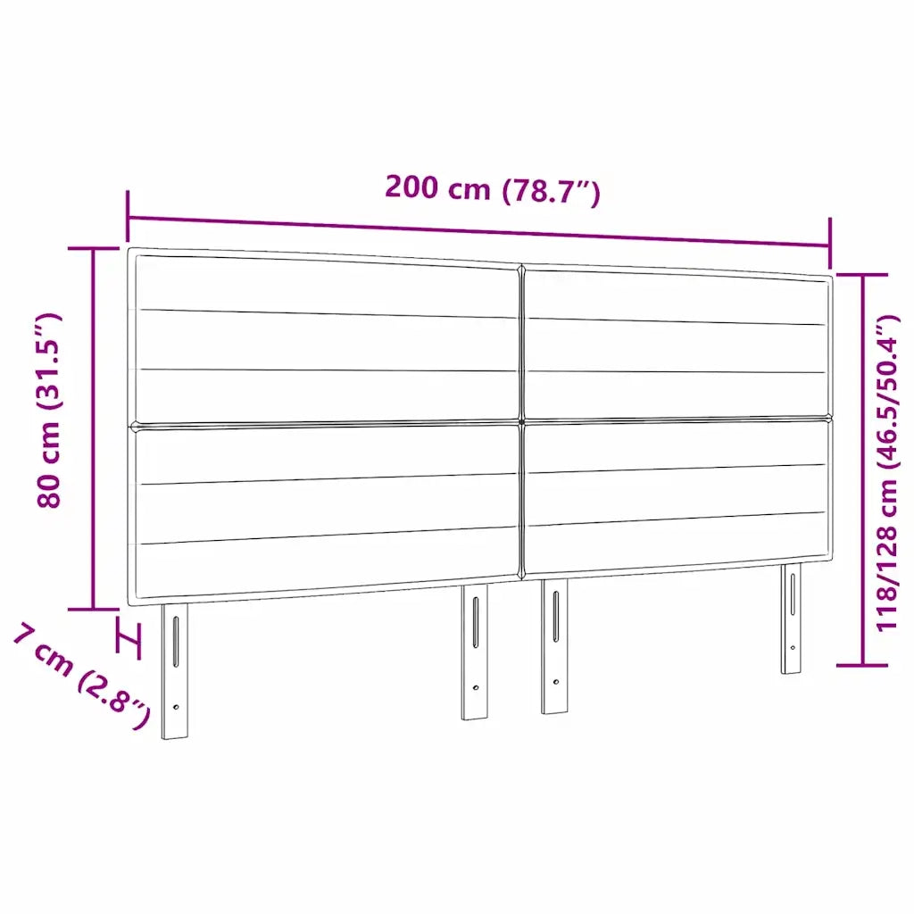 Testiera Marrone Scuro 200 cm Tessuto 3337708