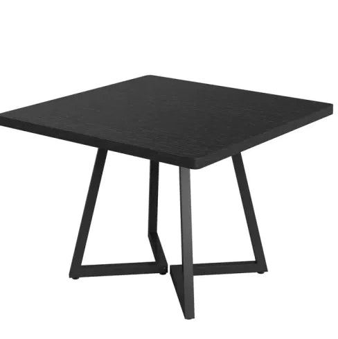 Tavolo da pranzo quadrato 80 cm in MDF e metallo; nero stile industriale