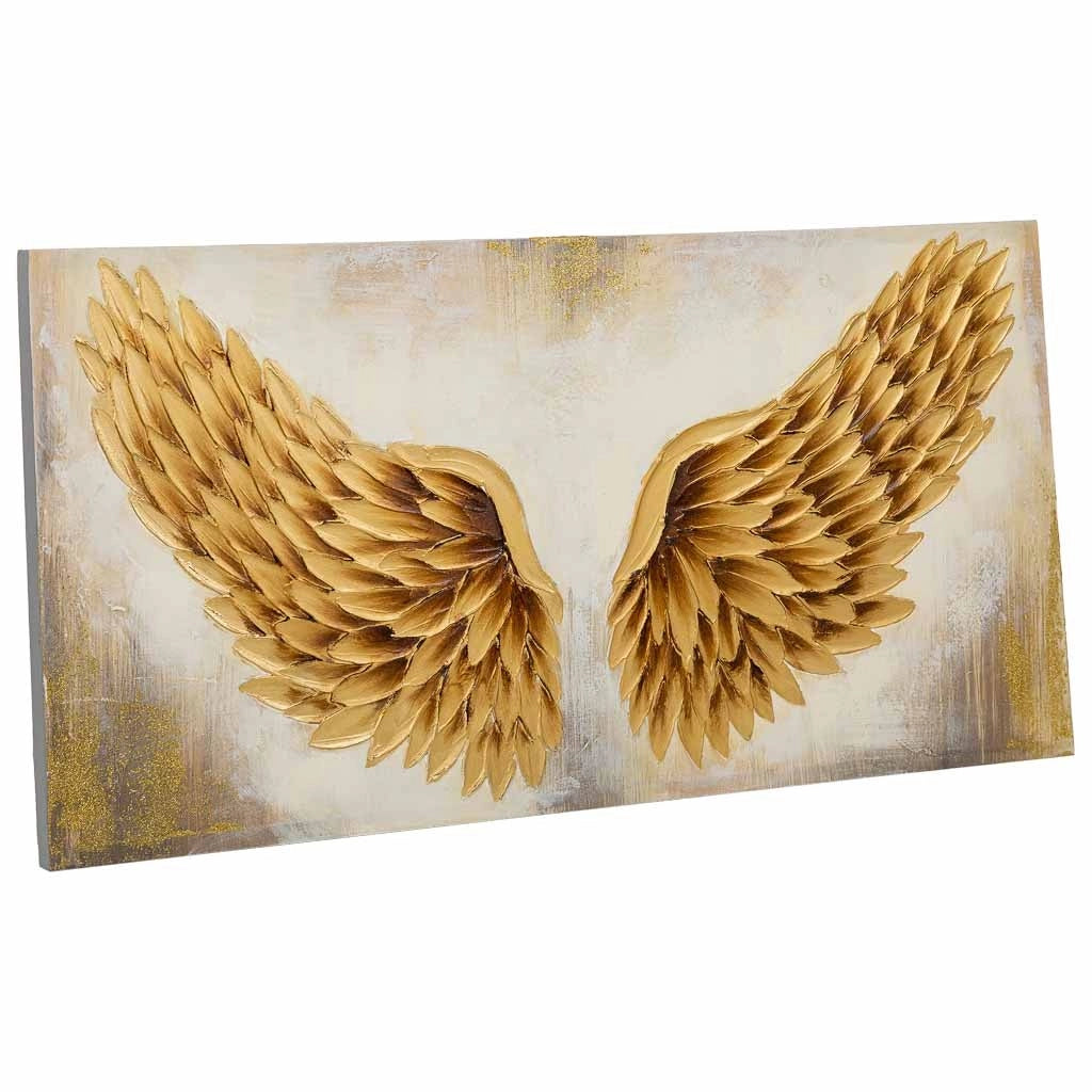 Quadro dipinto a mano con rilievo oro 50x100x3h