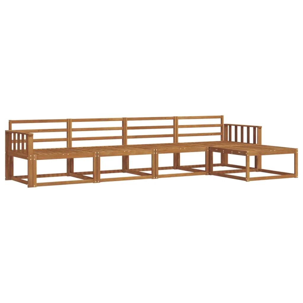 Set di divani da esterno 5 pz Naturale Legno di Acacia Massello 3367432