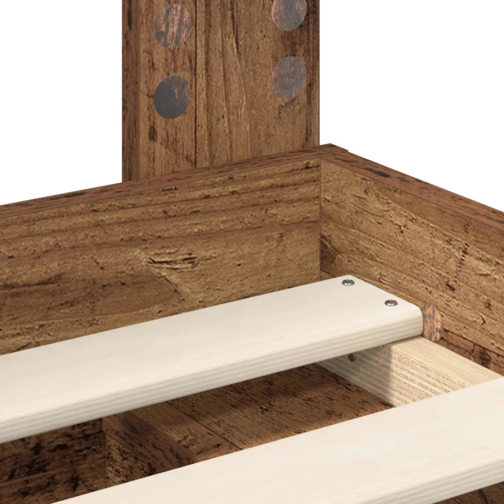 Letto singolo | Letto per adulti | Struttura del letto Legno vecchio 75 x 190 cm Pino massello