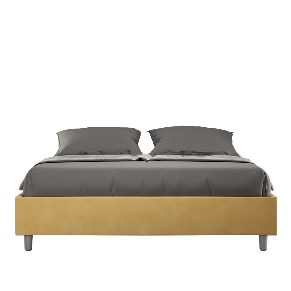 Letto Matrimoniale Large Sommier 170x200 cm con Rete Azelia Ocra