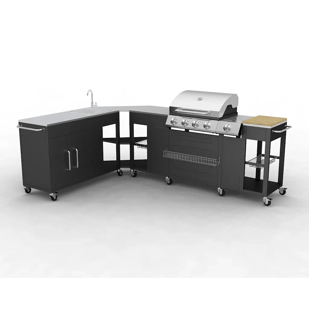 Barbecue a gas Montana, cucina portabile 4 bruciatori +1 40428