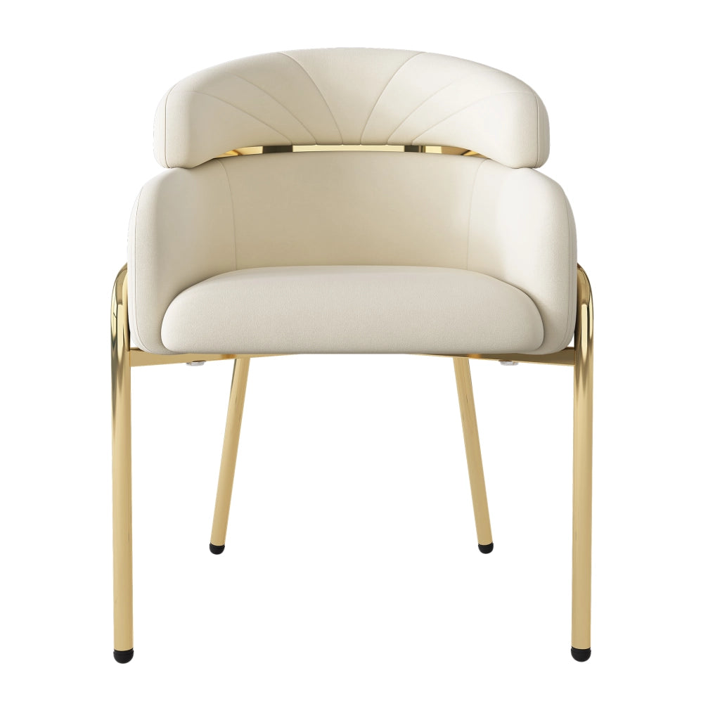 Sedia da Pranzo in Velluto con Gambe in Metallo ¨C MINIMAL ¨C Beige