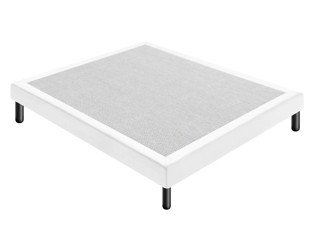 Letto Sommier Matrimoniale 160x190 Bianco Rivestito - Resistente fino a 120 Kg per Persona