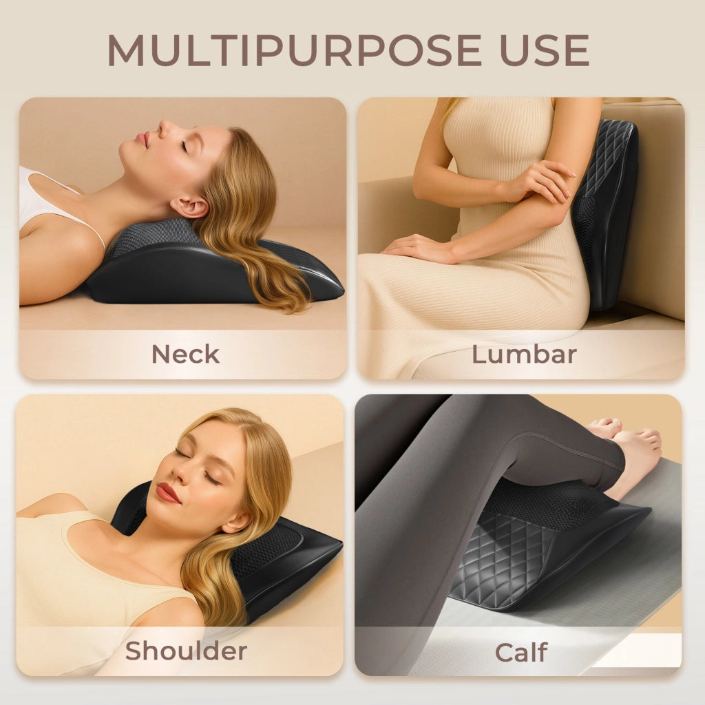 Cuscino massaggiante Shiatsu 3D ricaricabile e senza fili con funzione riscaldante, massaggiatore elettrico portatile per collo, spalle e schiena, ide
