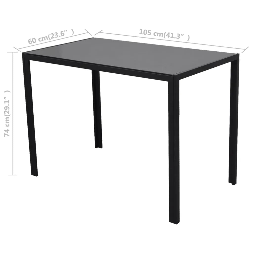 Set da Pranzo 5 pz in Pelle Artificiale Nero 275412