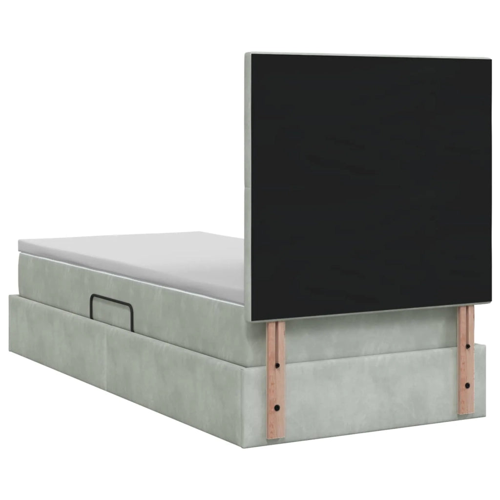 Letto con contenitore e materasso Grigio Chiaro 90 x 190 cm 3459657