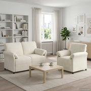 Set di divani 2 pz Crema Velluto 3424893