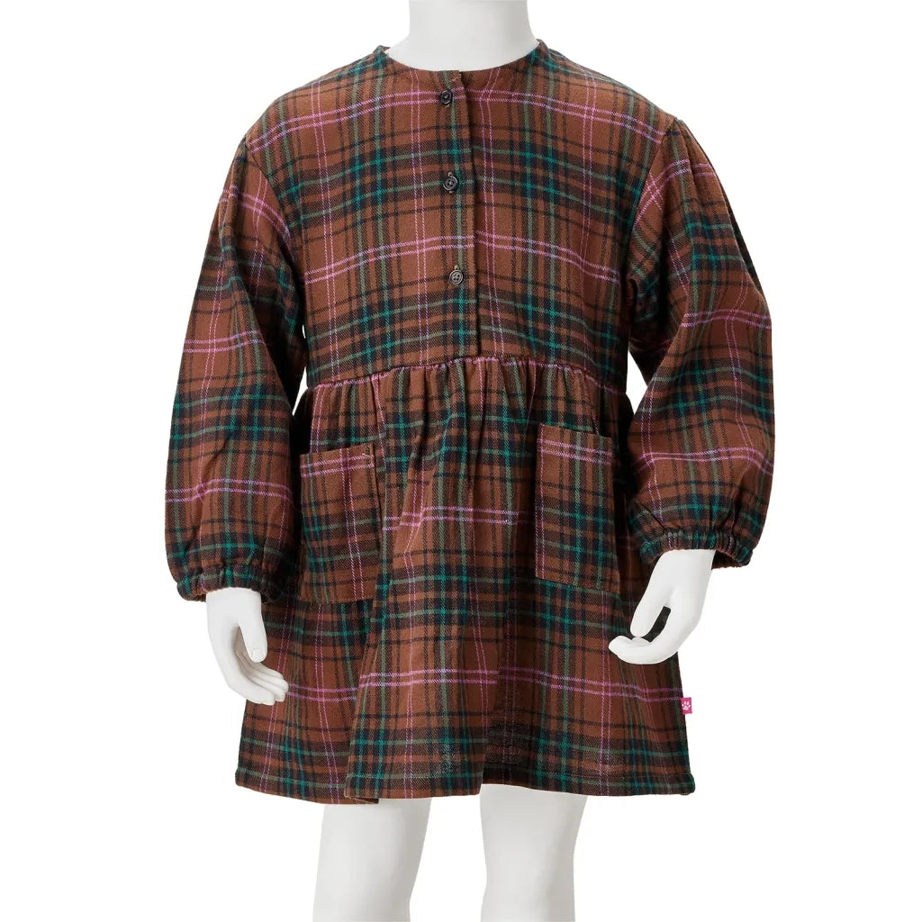 Abito da Bambina a Maniche Lunghe Cognac 128 CFW2943228
