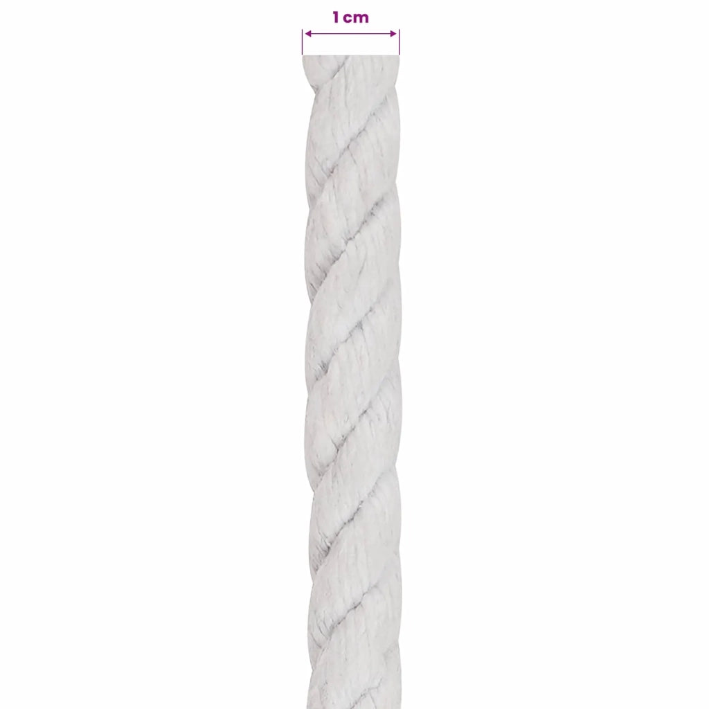 Corda di Cotone 10 mm 50 m Bianco 100% Cotone 42011859