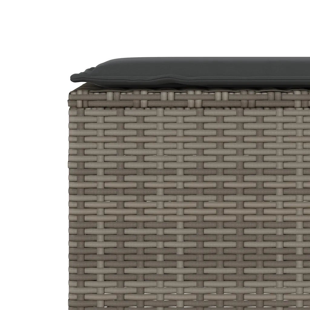 Panca da Giardino con Cuscino Grigio 110x30x40,5 cm Polyrattan