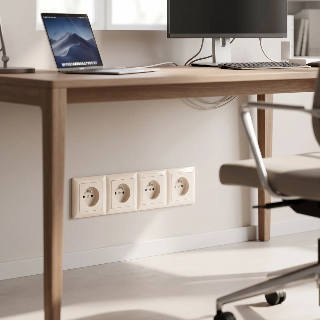 Placca Quadrupla Per Prese Oste Jnh016-4f Beige