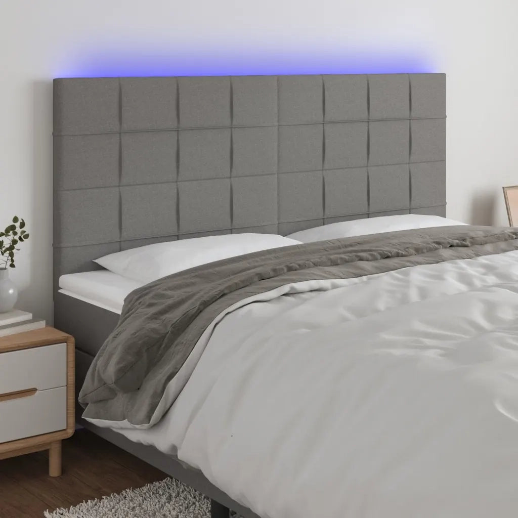 Testiera | Testata a LED GrigioScuro 180x5x118/128cm inTessuto