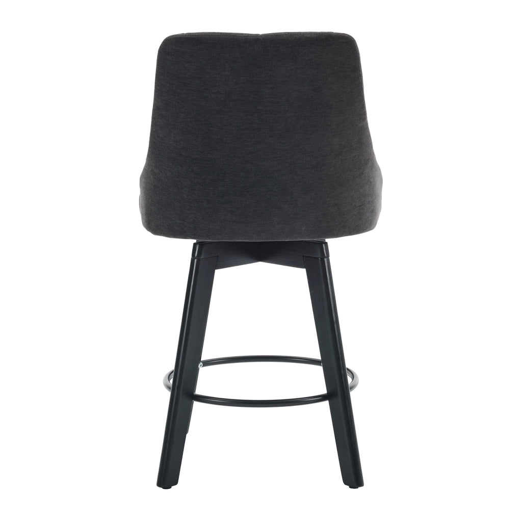 Set di 2 sgabelli da bar grigi con schienale imbottito, tessuto resistente, altezza 94,5 cm, per cucina e sala da pranzo
