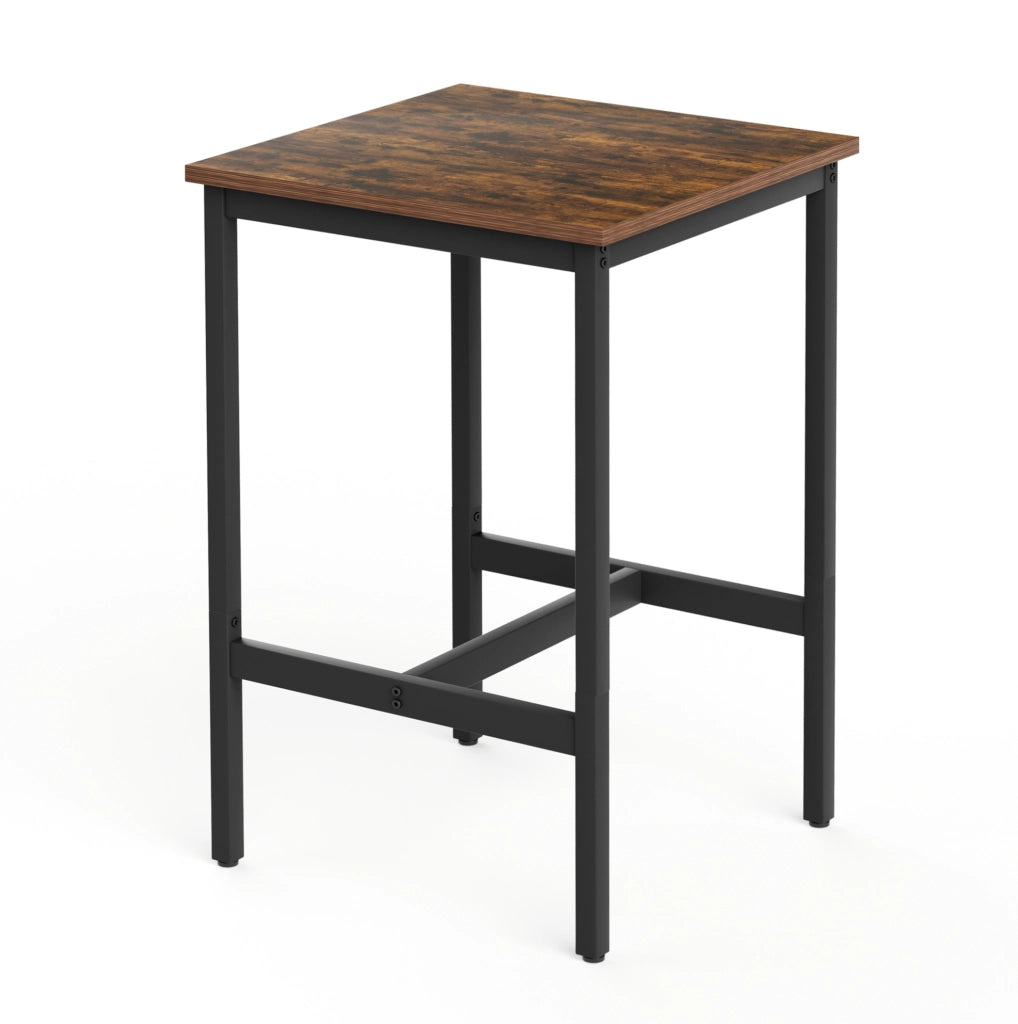 TAVOLO ALTO Set da 3 pezzi 60x60x92 cm Marrone rustico e nero