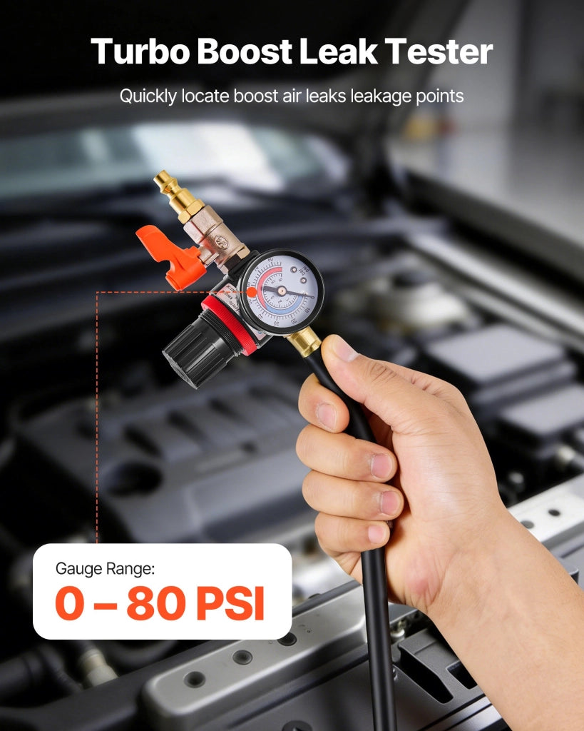 Set Tester Perdite Sistema Turbo, Tester di Perdite per Turbocompressore per Veicoli, Kit Utensili Ispezione Tenuta di Pressione Sistema Turbo Manomet