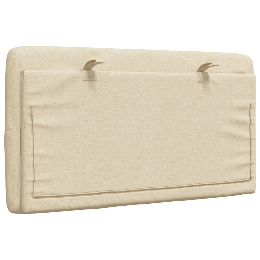 Coussin de tête de lit crème 90 cm tissu