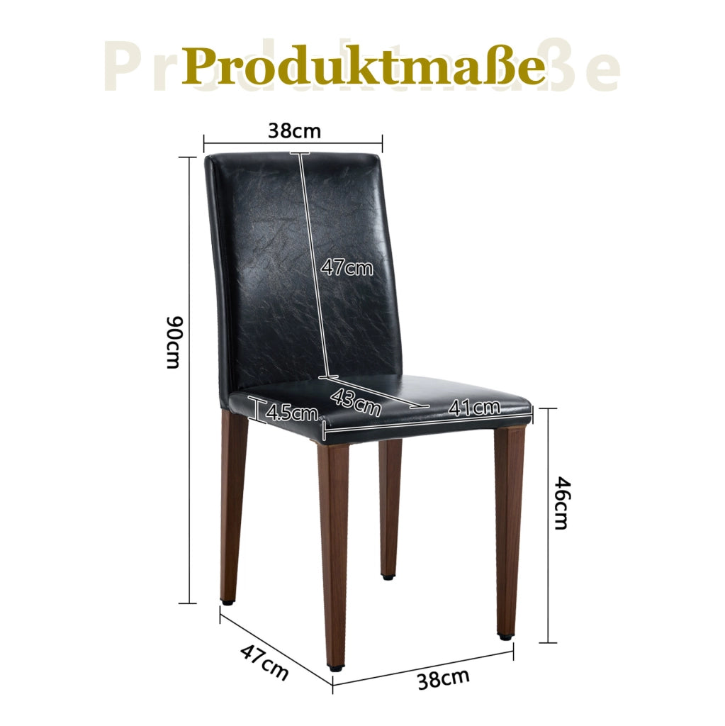 SEDIA da pranzo Set da 2 pezzi 90 cm PU nero effetto noce