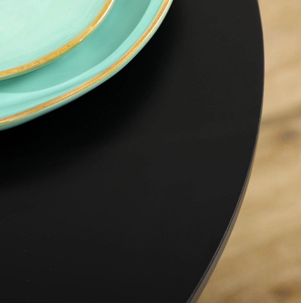 TAVOLO rotondo Ø70 x 75 cm nero in MDF e acciaio