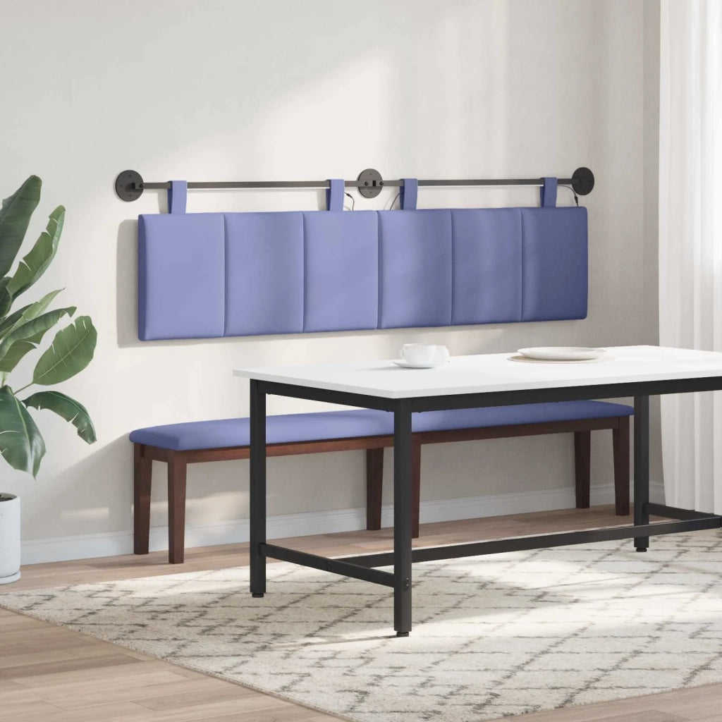 Testiera | Testata sospesa Con luce LED Blu jeans Tessuto