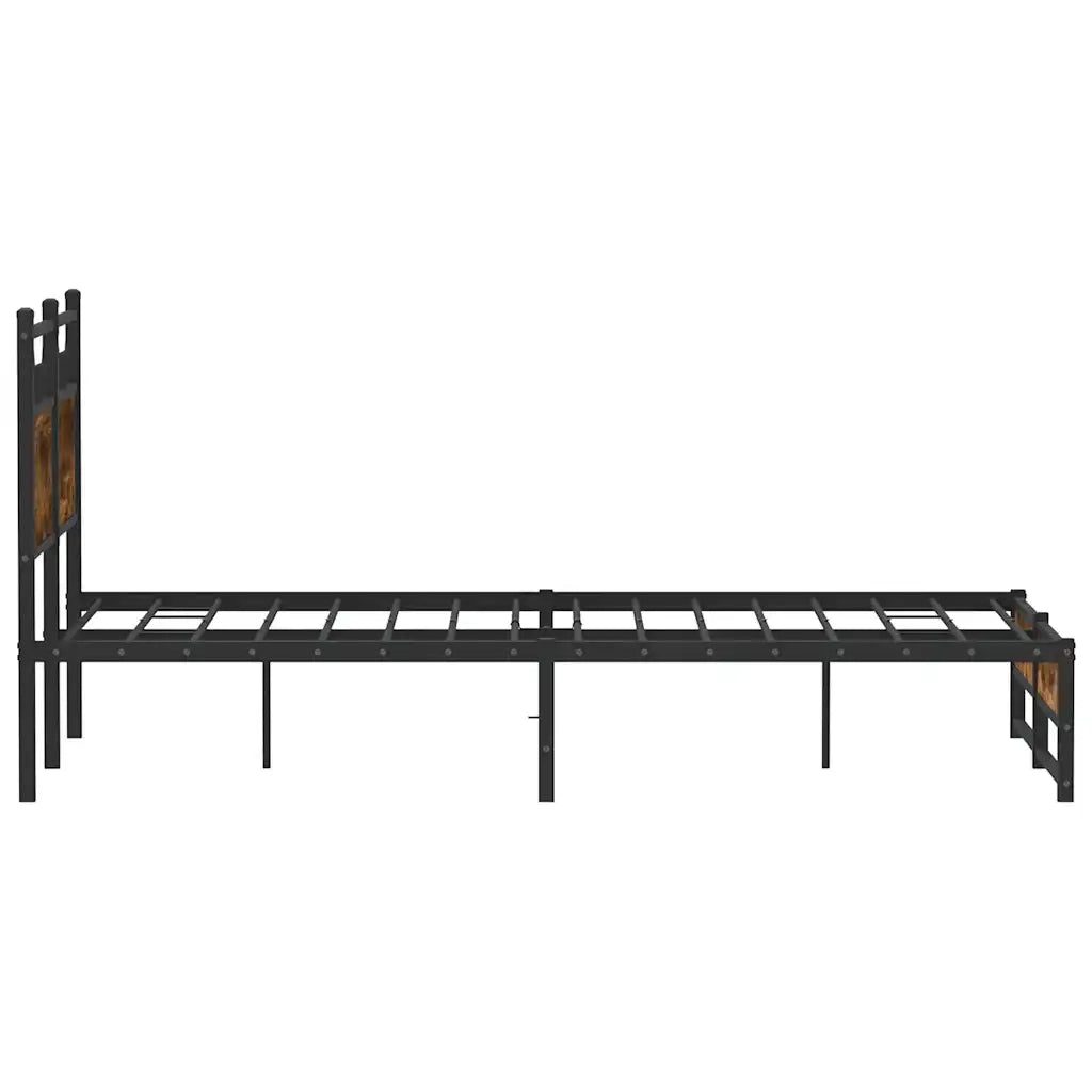 Letto matrimoniale | Letto per adulti | Giroletto senza Materasso Rovere Fumo 120x190 cm in Truciolato