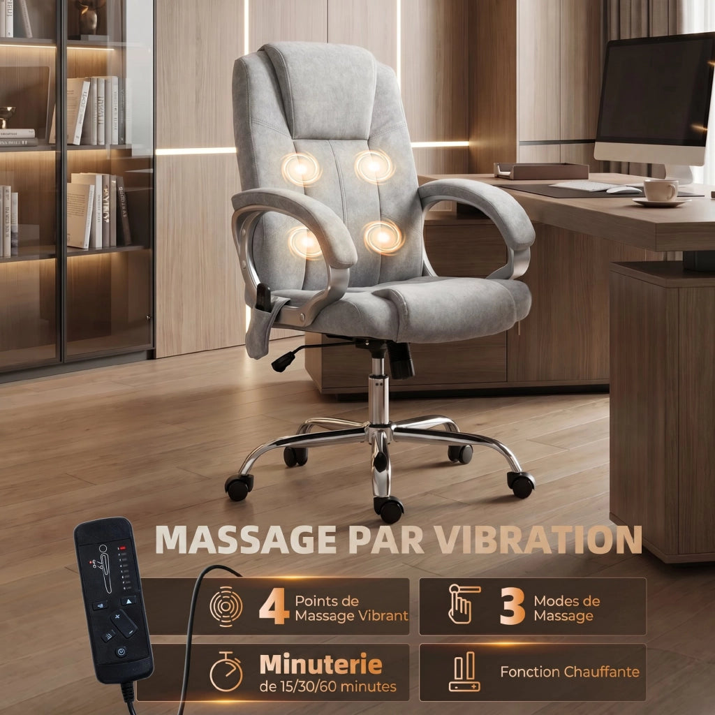 Sedia da Ufficio Massaggiante e Riscaldante ¨C Xylo ¨C Grigio
